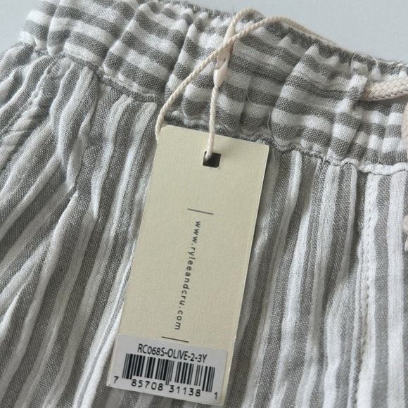 RYLEE + KIDS STRIPE BEAU PANT - OLIVE 2/3Y - Picture 3 of 4